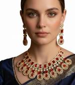 Western party wear silver plated chain pendant set