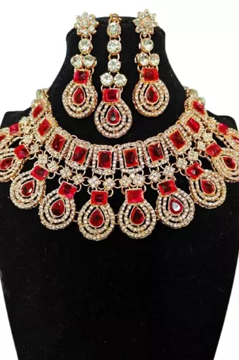 Western party wear silver plated chain pendant set
