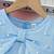 Sky blue pearl embellished textured fabric bow style girls dress