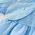 Sky blue pearl embellished textured fabric bow style girls dress