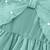 Green pearl embellished textured fabric bow style girls dress