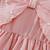 Peach embellished textured fabric bow style girls dress