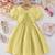 Yellow embellished textured fabric bow style girls dress