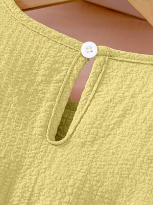 Yellow embellished textured fabric bow style girls dress 5