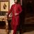 Scarlet red embroidered rambagh silk sherwani set