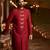 Scarlet red embroidered rambagh silk sherwani set