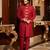 Scarlet red embroidered rambagh silk sherwani set