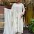 Women   s white chanderi silk embroidered kurta set with pant & embroidered dupatta