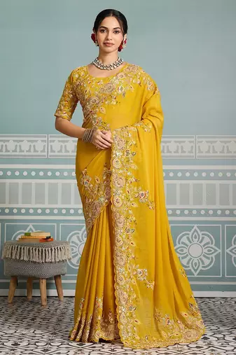  womens party wear soft star georgette saree