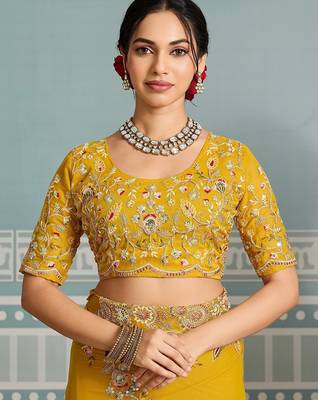 womens party wear soft star georgette saree 2