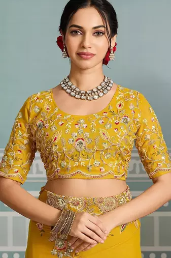 womens party wear soft star georgette saree