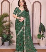Womenssimply bandhej georgette saree