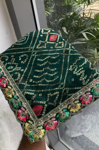 Womenssimply bandhej georgette saree
