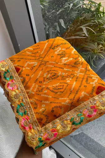 Womenssimply bandhej georgette saree