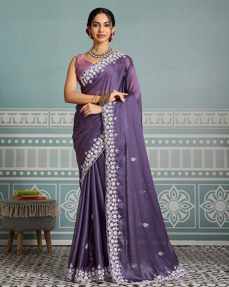 New trendy party wear soft silk saree
