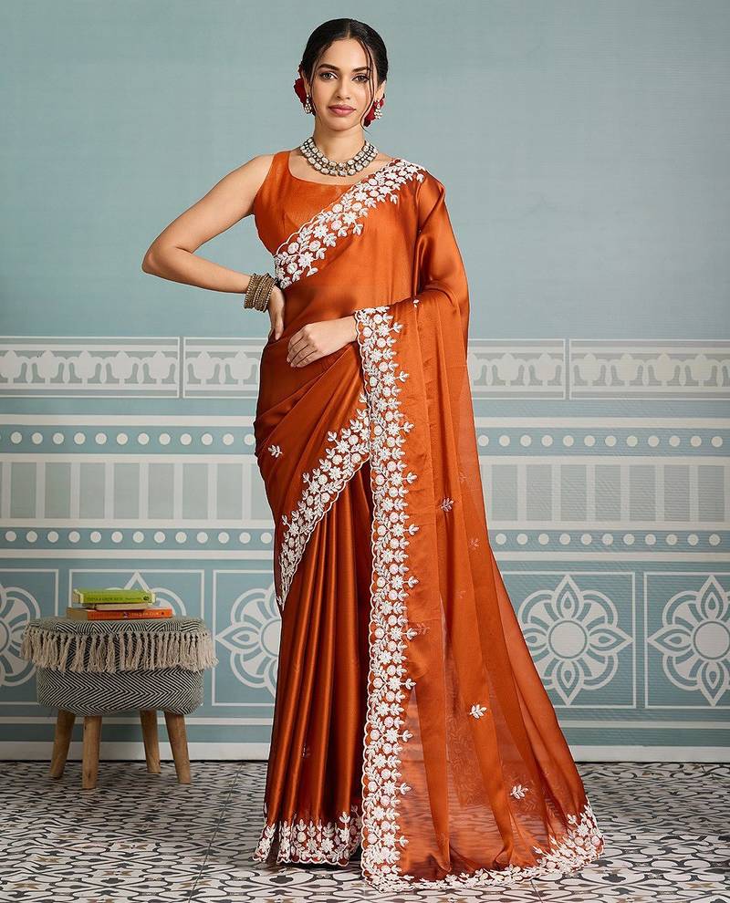 New trendy party wear soft silk saree