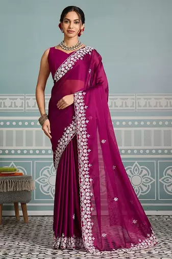 New trendy party wear soft silk saree