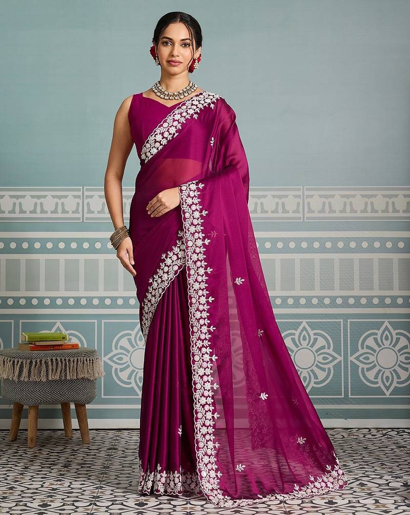New trendy party wear soft silk saree
