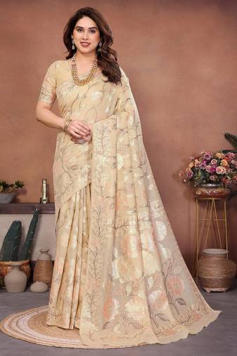 New latest trendy wedding wear pashmina silk saree