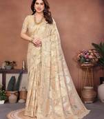 wedding wear pashmina silk saree