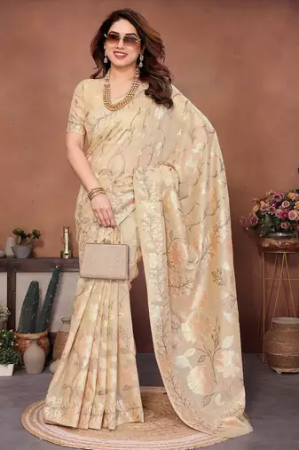 wedding wear pashmina silk saree