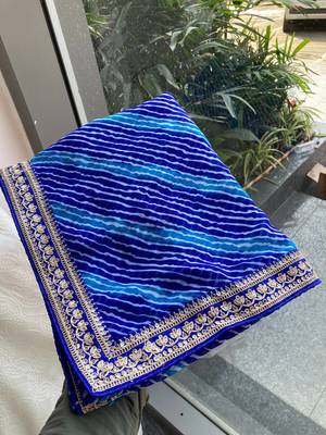 laheriya bandhej georgette saree for daily wear 4