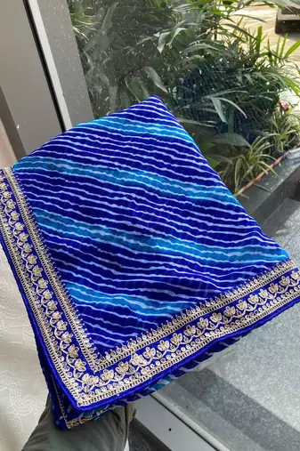 laheriya bandhej georgette saree for daily wear