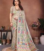 wedding wear pashmina silk saree