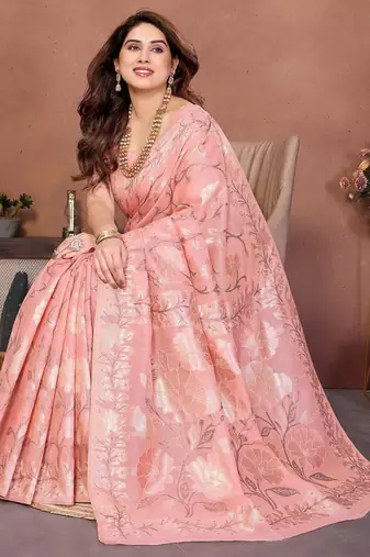 wedding wear pashmina silk saree