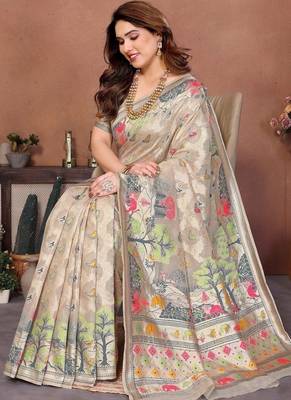 wedding wear pashmina silk saree 2