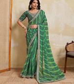  laheriya bandhej georgette saree for daily wear