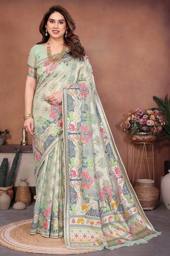 wedding wear pashmina silk saree