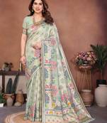 wedding wear pashmina silk saree