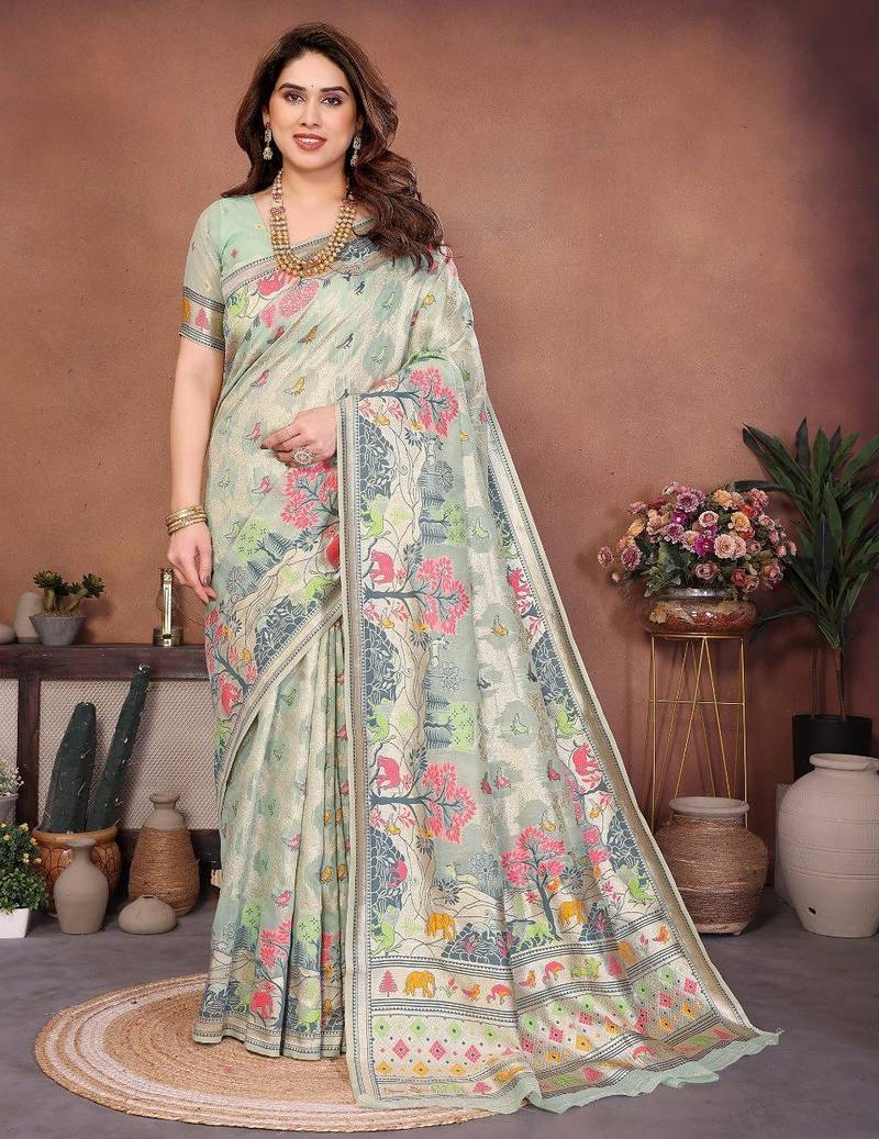 New latest trendy wedding wear pashmina silk saree