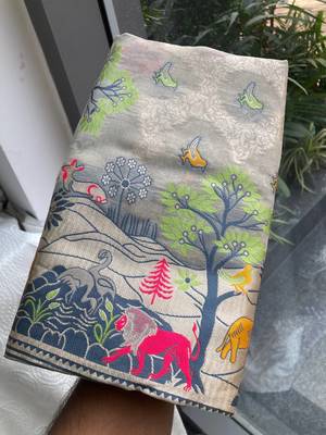wedding wear pashmina silk saree 3