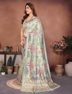 wedding wear pashmina silk saree 2