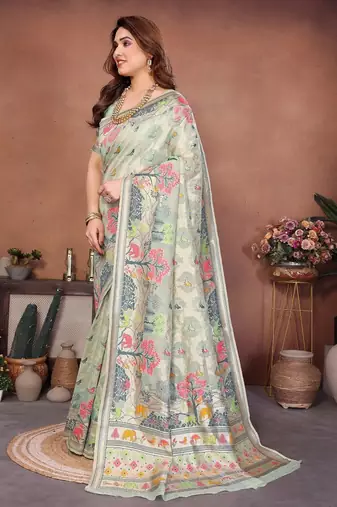 wedding wear pashmina silk saree