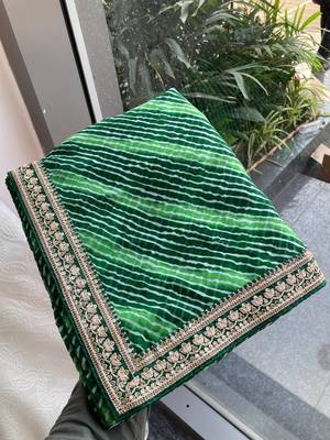 laheriya bandhej georgette saree for daily wear 4