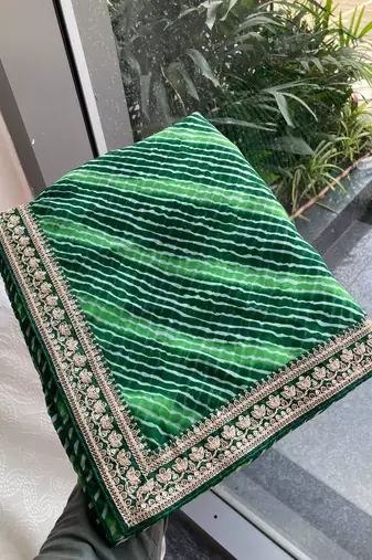 laheriya bandhej georgette saree for daily wear