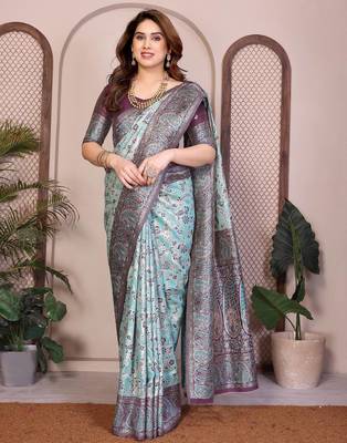 wedding wear pashmina silk saree 2