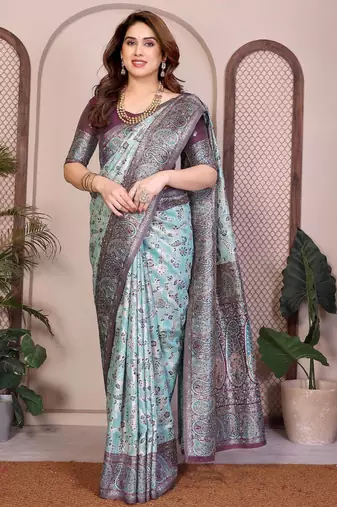 wedding wear pashmina silk saree