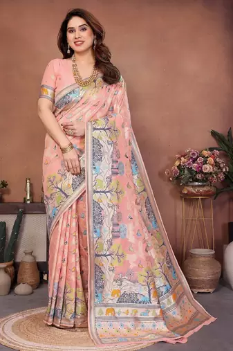 New latest trendy wedding wear pashmina silk saree