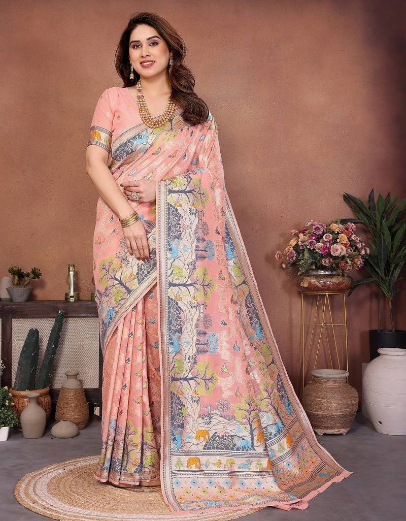 New latest trendy wedding wear pashmina silk saree