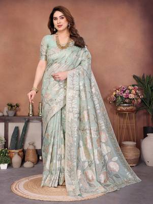 wedding wear pashmina silk saree 1