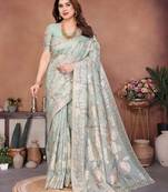 wedding wear pashmina silk saree