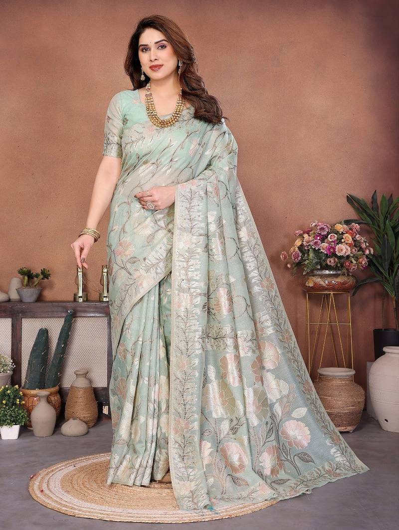 New latest trendy wedding wear pashmina silk saree