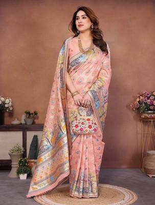 wedding wear pashmina silk saree 2
