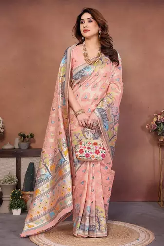 wedding wear pashmina silk saree
