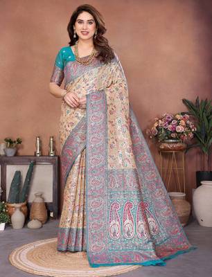 wedding wear pashmina silk saree 1