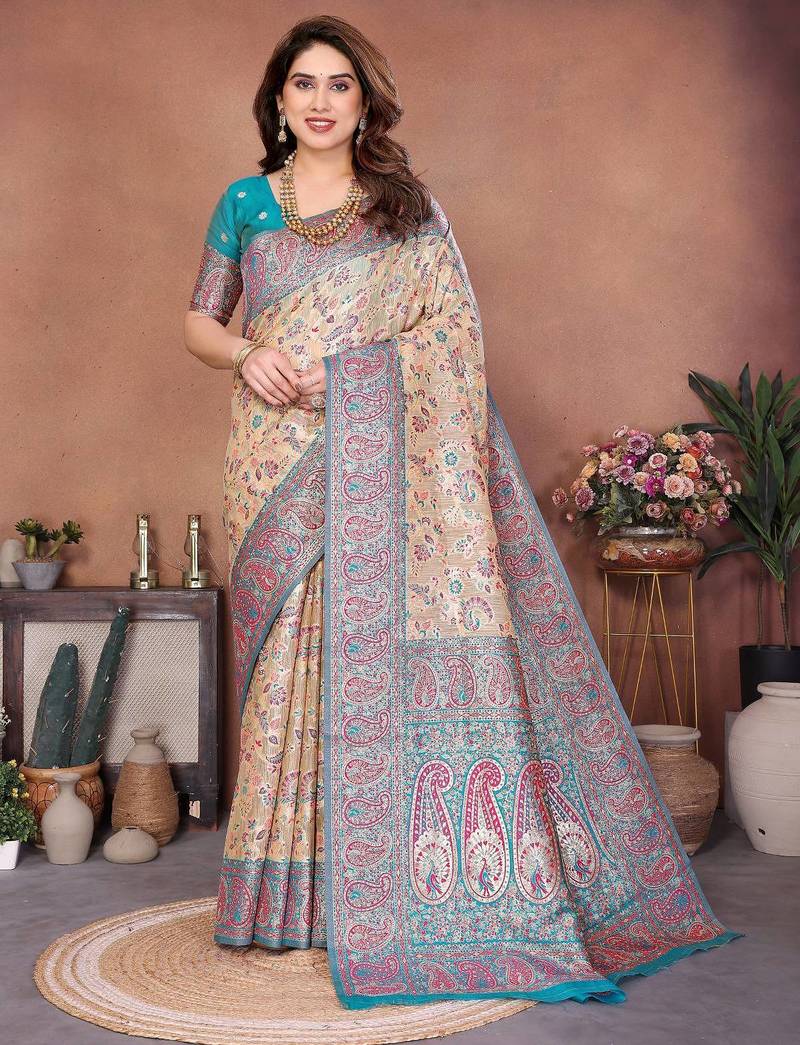New latest trendy wedding wear pashmina silk saree
